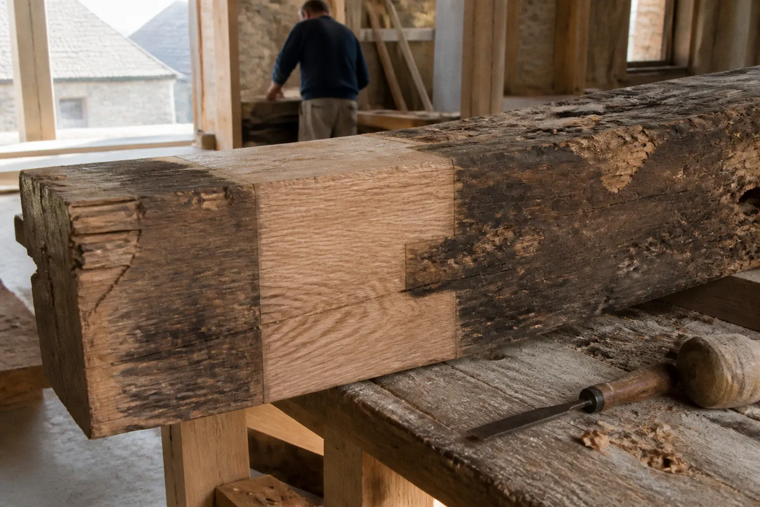 Greffe de bois ou résine : quel choix pour une poutre ?