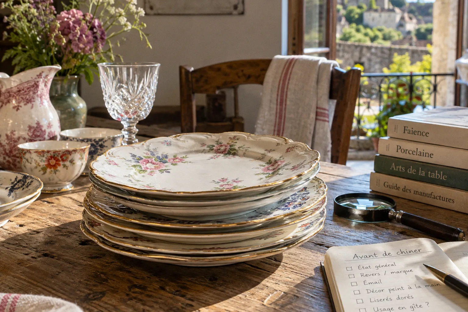 Vaisselle ancienne en gîte : checklist avant de chiner